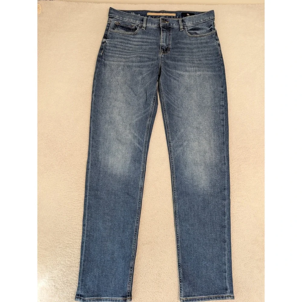 NEW Banana Republic PREMIUM Jeans Blue Denim Slim Fit Lyocell Stretch MENS 34x34